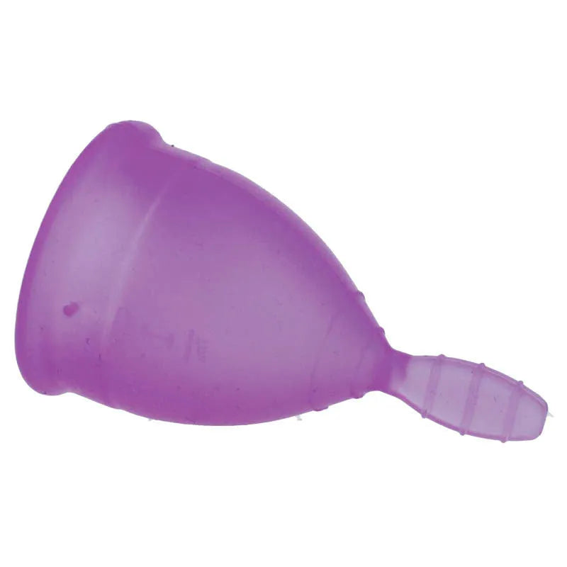 Coupe menstruelle silicone violette taille L, ergonomique, réutilisable, écologique, capacité 15ml, protection 12h.