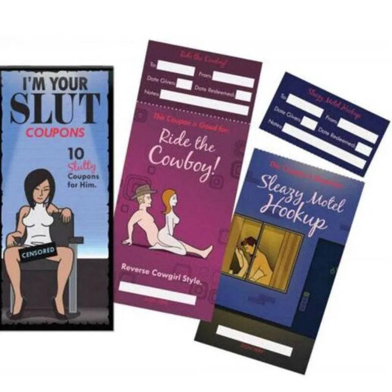 coupons sexy humoristiques adultes couples ludiques coquins complicité intime cadeau romantique surprise sensuel amusant imprimés qualité réutilisables