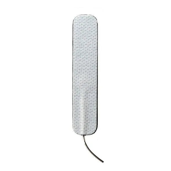 Coussin électrostimulation unipolaire, long et fin, auto-adhésif, couleur grise, pour zones intimes sensibles.
