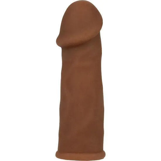couvre pénis thermoplastique flexible extensible allongeant cinq centimètres épaississant texture extra douce adaptable confortable anneau pénien prolongeant érection discret compact