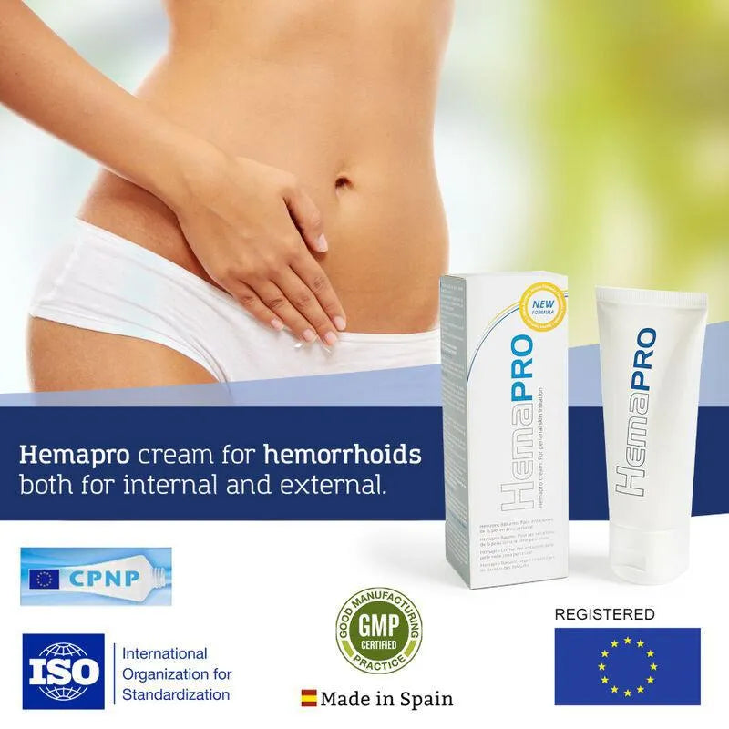 Crème apaisante hémorroïdes externes en tube blanc 75ml, boîte bleue et blanche, soulagement rapide et efficace.