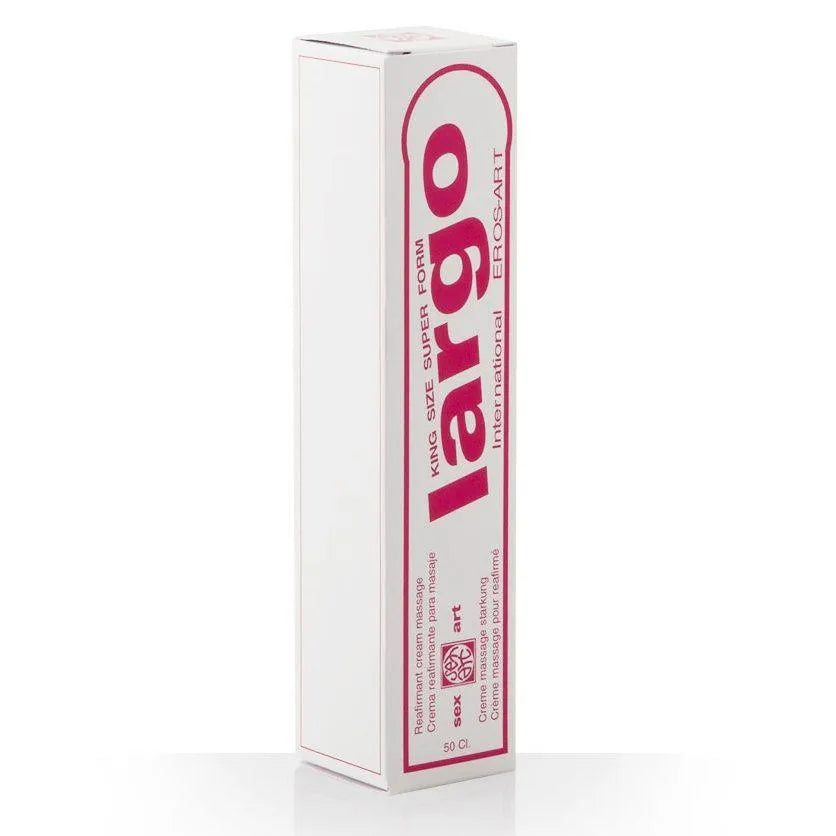 Crème agrandissement pénis 50ml, tube blanc et rouge, amélioration érection, confiance, massage intime, naturel.