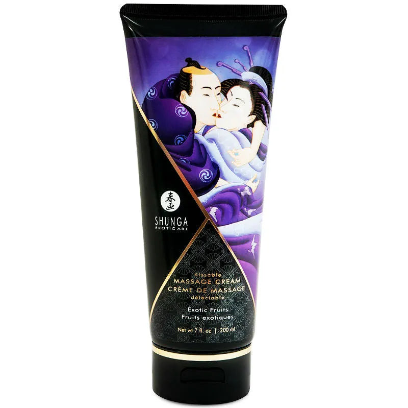 Crème massage érotique naturelle Shunga texture crémeuse vitamine E végétalienne sans paraben sans gluten nourrissante sensuelle relaxante hydratante peaux sensibles