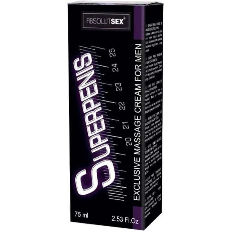 Crème soin intime pénis 75ml, emballage noir et violet, eucalyptol, apaisante, absorption rapide, fabrication française.