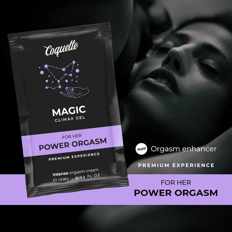 Crème stimulante clitoridienne 10ml, emballage noir et violet, design élégant, intensifie le plaisir féminin.