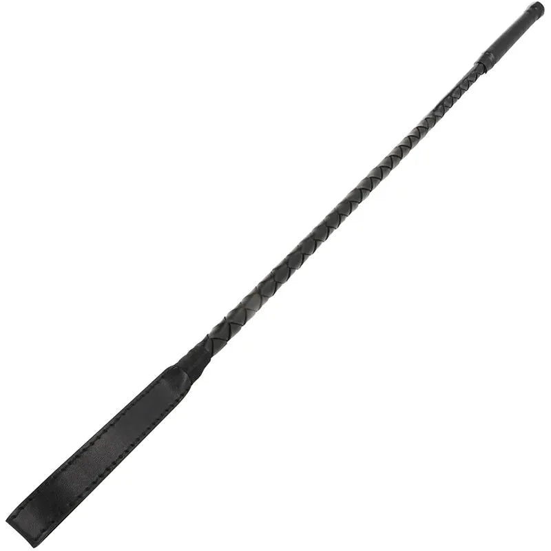 cravache fétichiste PVC 60cm sombre élégante efficace pointe souple manche ergonomique prise main durable finition brillante compatible accessoires sensuel