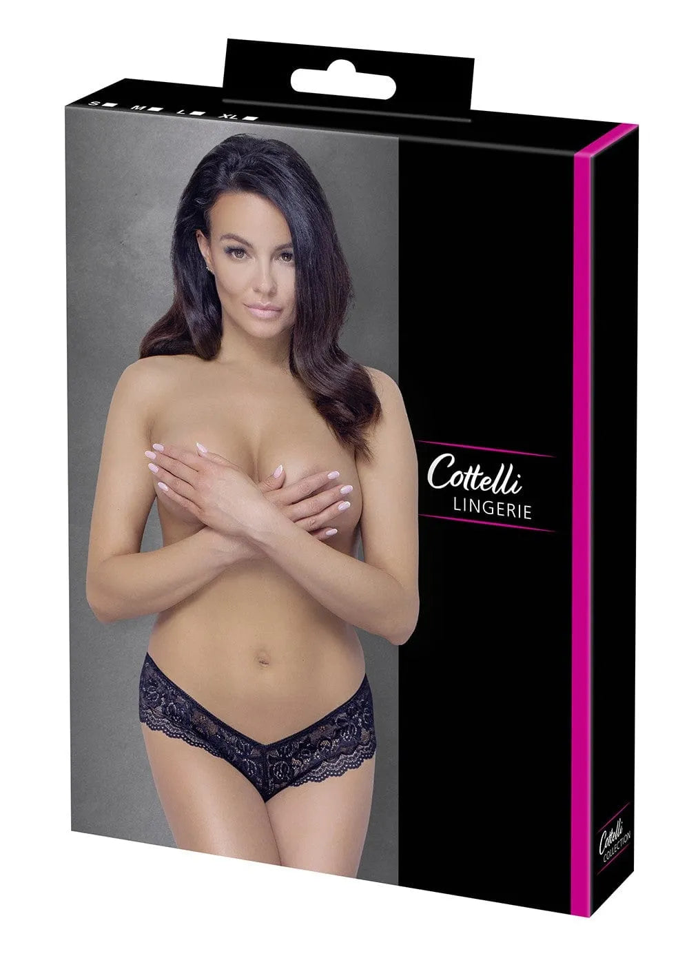 Culotte haute noire en dentelle florale, élégante et confortable, avec doublure opaque, 90% polyamide, 10% élasthanne.
