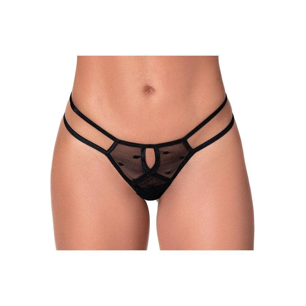 culotte résille fine noire lanières réglables arrière minimaliste confortable élégante féminine nylon douceur durable silhouette flatteuse