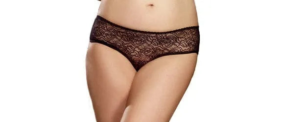 Culotte ouverte noire froufous avec nœud, dentelle transparente, élégante et sensuelle, ajustable et raffinée.