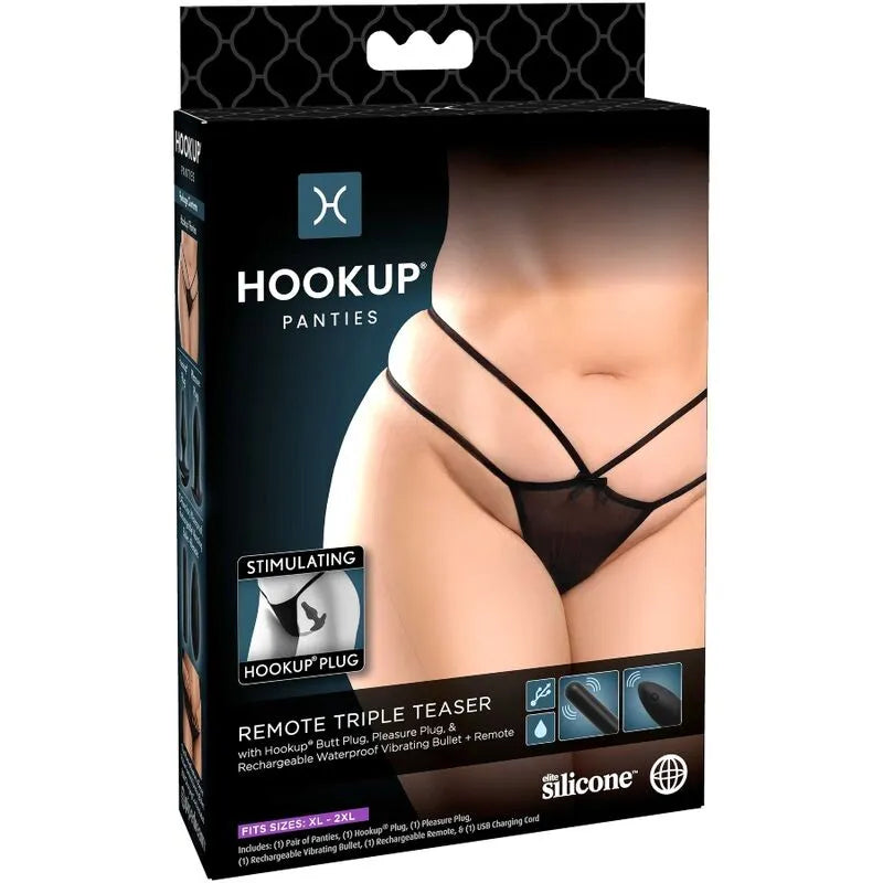 Culotte vibrante anal silicone étanche télécommande sans fil rechargeable rapide dix modes pulsations balle discrète maintien confortable extensible XL 2XL