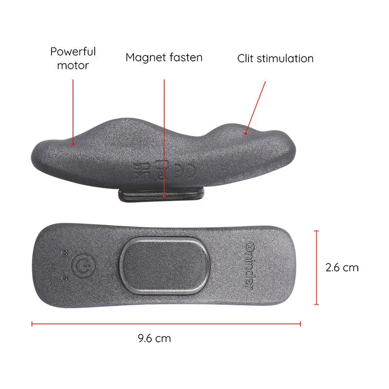 Culotte vibrante noire en silicone, forme ergonomique, moteur puissant, 9 modes, contrôle via appli mobile, rechargeable.