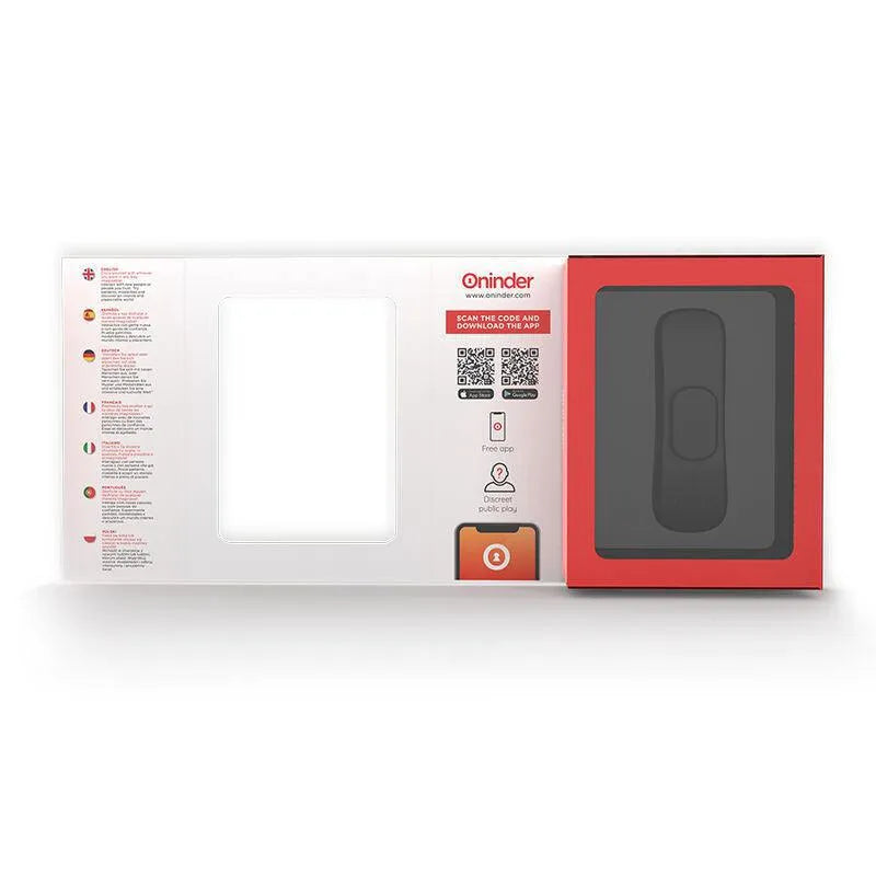 Culotte vibrante clitoridienne en silicone noir, design ergonomique, avec application mobile, dans un emballage moderne.