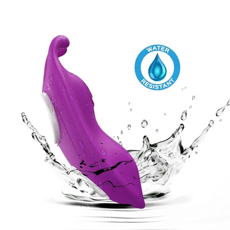 Culotte vibrante violette en silicone médical, étanche, rechargeable, avec clip magnétique, double moteur, stimulation dis...
