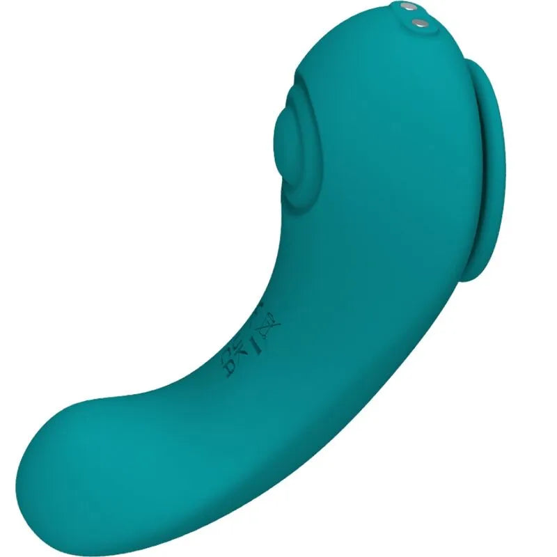 Culotte vibrante étanche en silicone bleu, forme goutte, 4 modes, 3 vitesses, ergonomique et rechargeable USB.