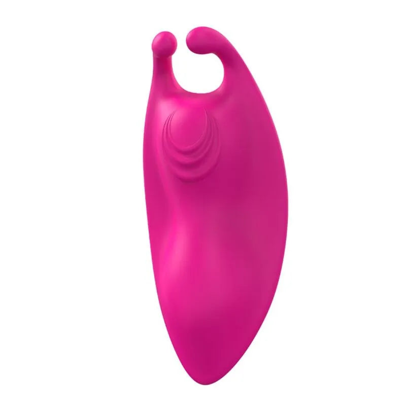 Culotte vibrante rose en silicone médical, design ergonomique, double stimulation, étanche, avec 9 modes de vibration.