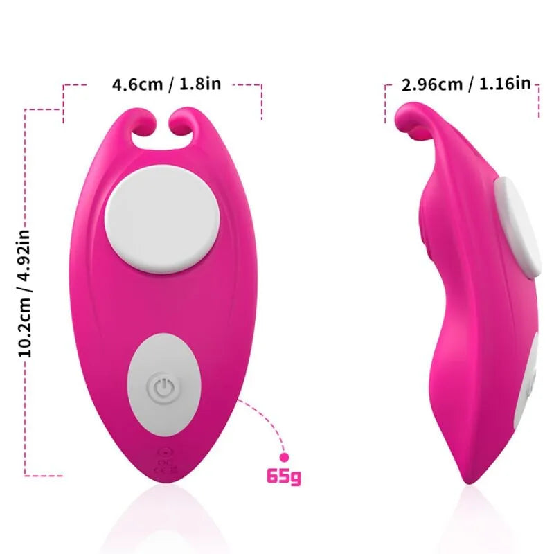 Culotte vibrante rose en silicone médicale, ergonomique, double moteur, avec télécommande et 9 modes de vibration.