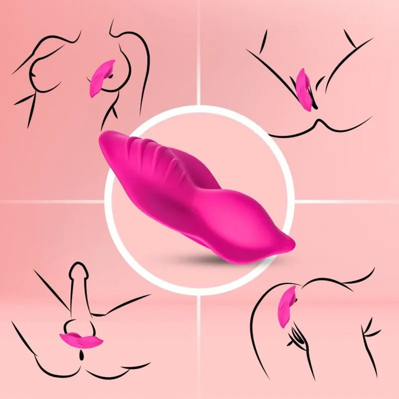 Culotte vibrante rose en silicone, ergonomique, 9 modes, étanche, rechargeable, discrète, pour stimulation intime.
