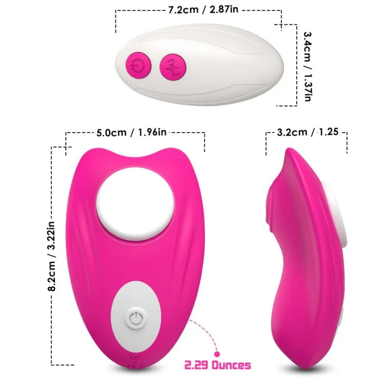 Culotte vibrante rose, étanche, silicone médical, ergonomique, fixation magnétique, deux moteurs, neuf modes.