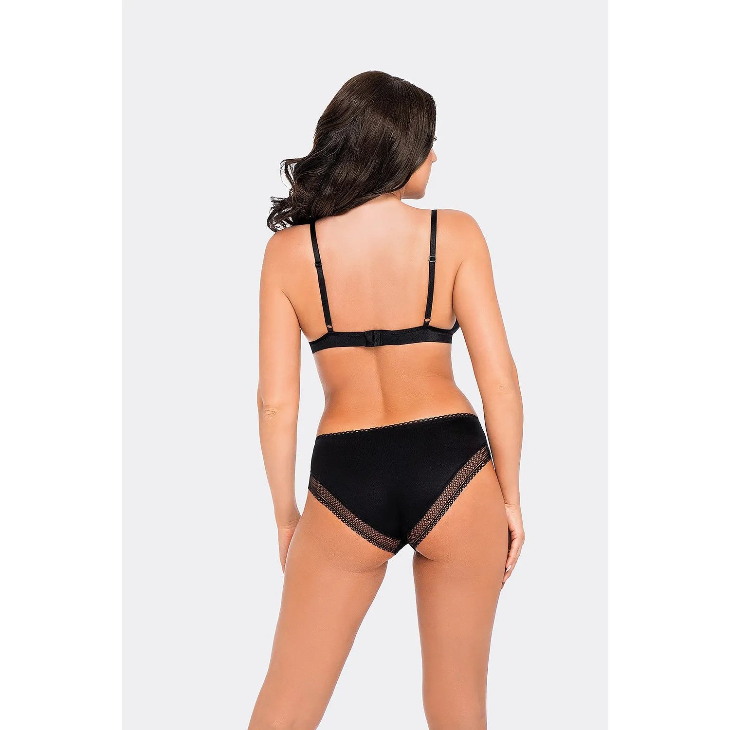 Culotte noire taille haute en microfibre Babell, dentelle élégante, ajustement parfait, silhouette harmonieuse, confort op...
