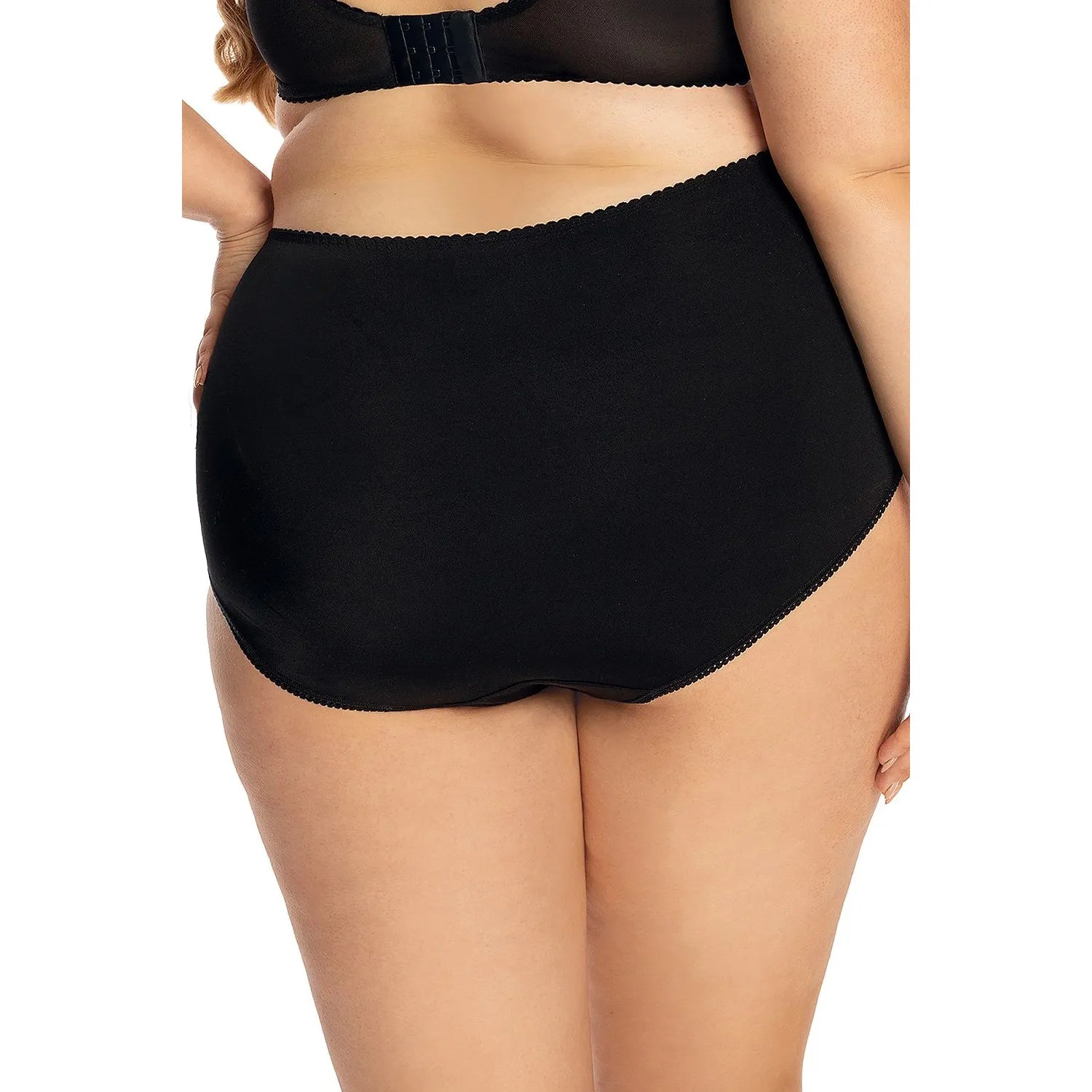 Culotte noire Bella Misteria 189759 en microfibre, tulle transparent, dentelle florale, finitions plates, élégante et conf...