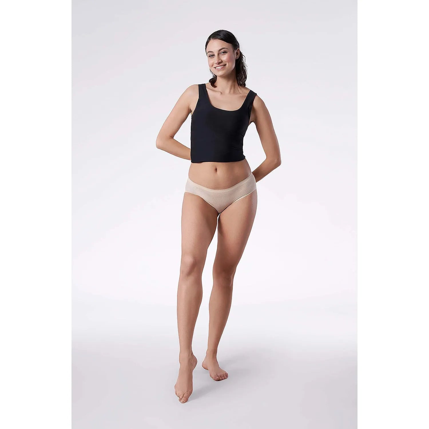 Culotte Julimex Model 191798 couleur chair, texture côtelée, design bikini, waistband élastique, confort respirant.
