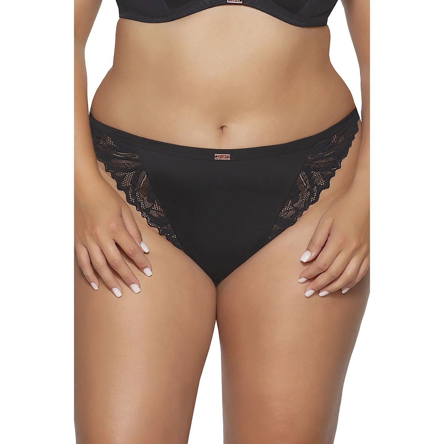 Culottes brésiliennes Ava Yasemin 2106/B en polyamide et coton dentelle noire femmes élégance sophistication soutien-gorge lingerie sexy