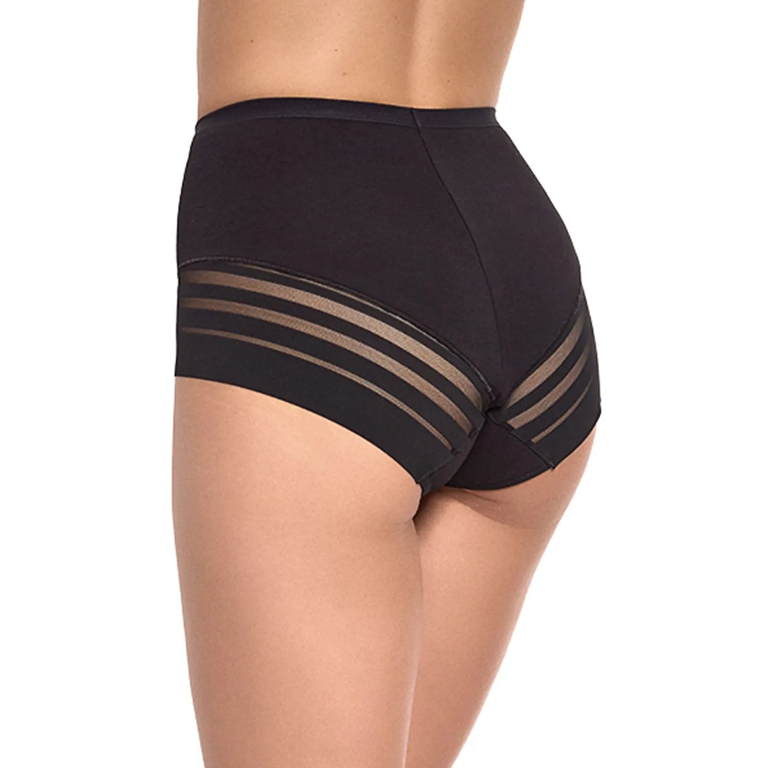 Culotte haute noire Gabidar 197031, maille transparente sur les côtés, design élégant et raffiné.