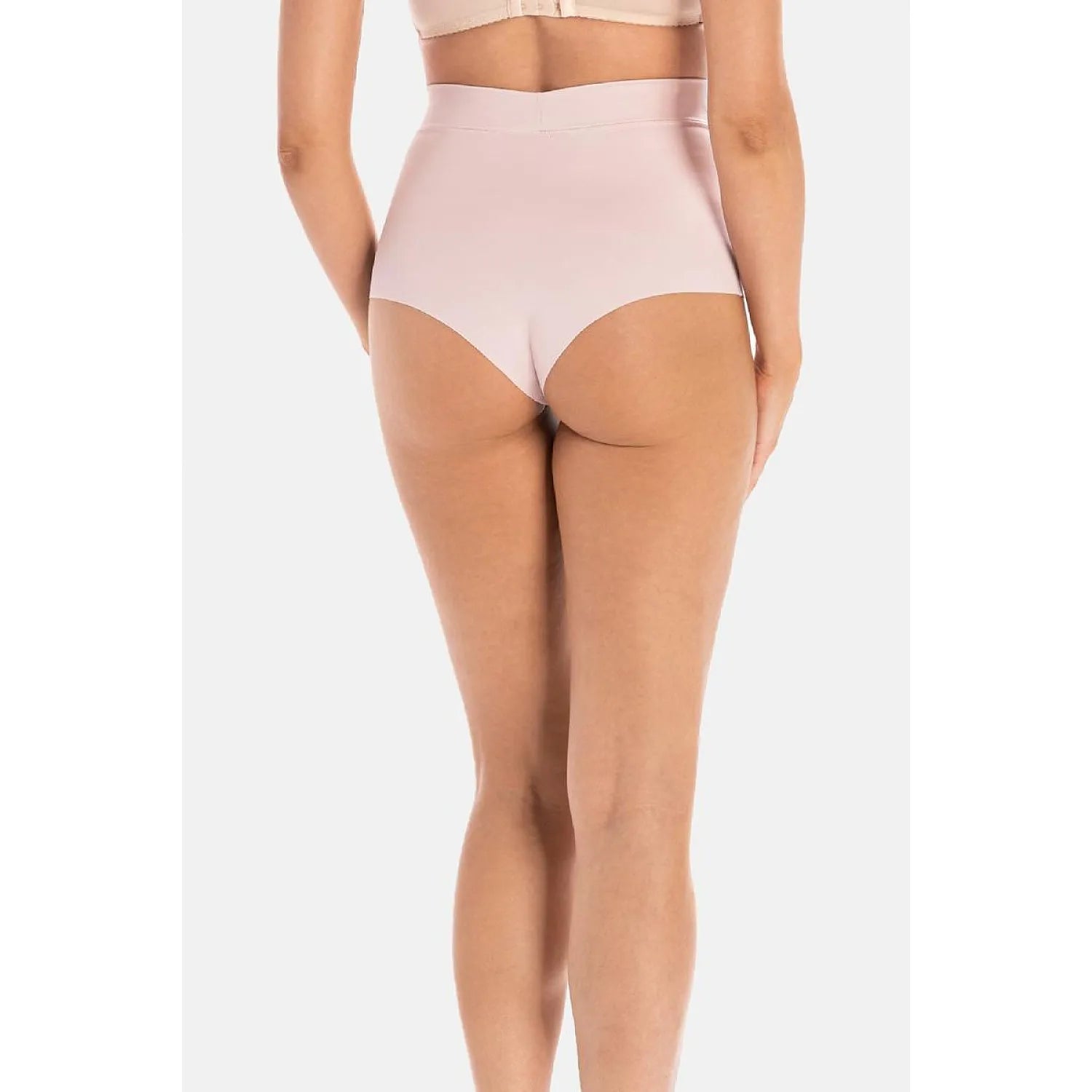 Culotte gainante taille haute Teyli rose, silhouette affinée, matériau premium, lingerie discrète et confortable.