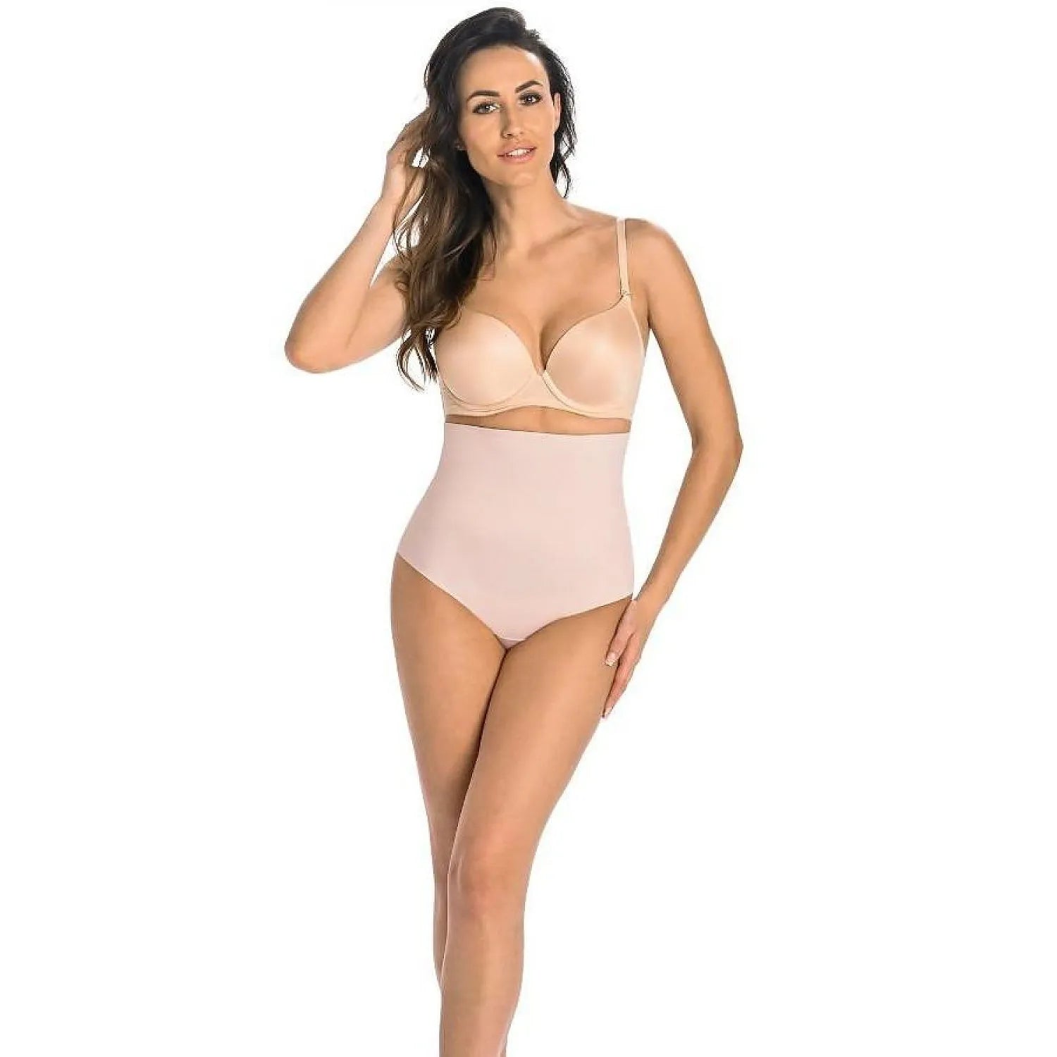 Culotte gainante haute taille Teyli chair, sans coutures, effet slimming, silhouette affinée, confort quotidien.