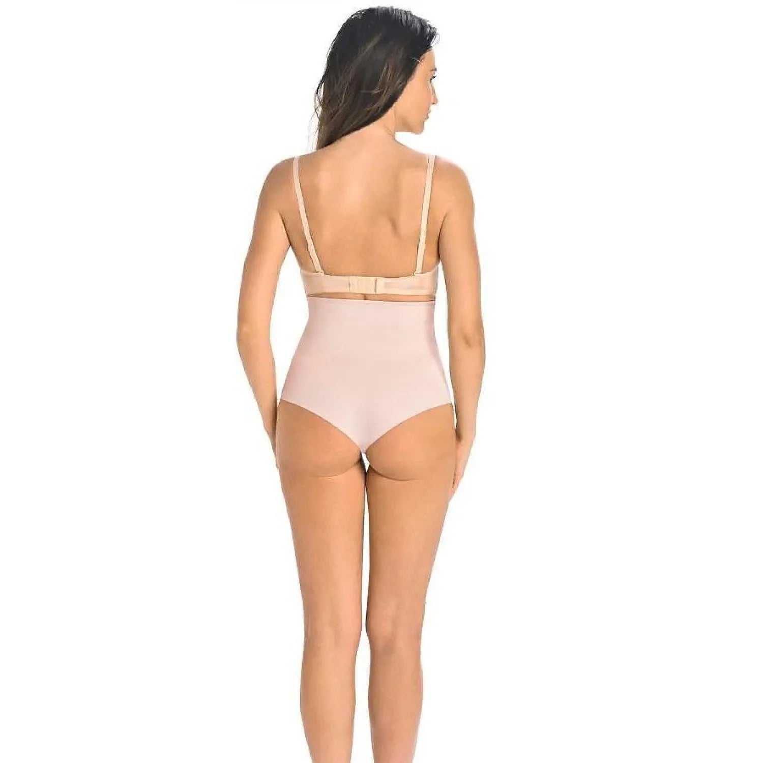 Culotte gainante haute taille Teyli chair, sans coutures, effet slimming, confort quotidien, vue arrière sur mannequin.