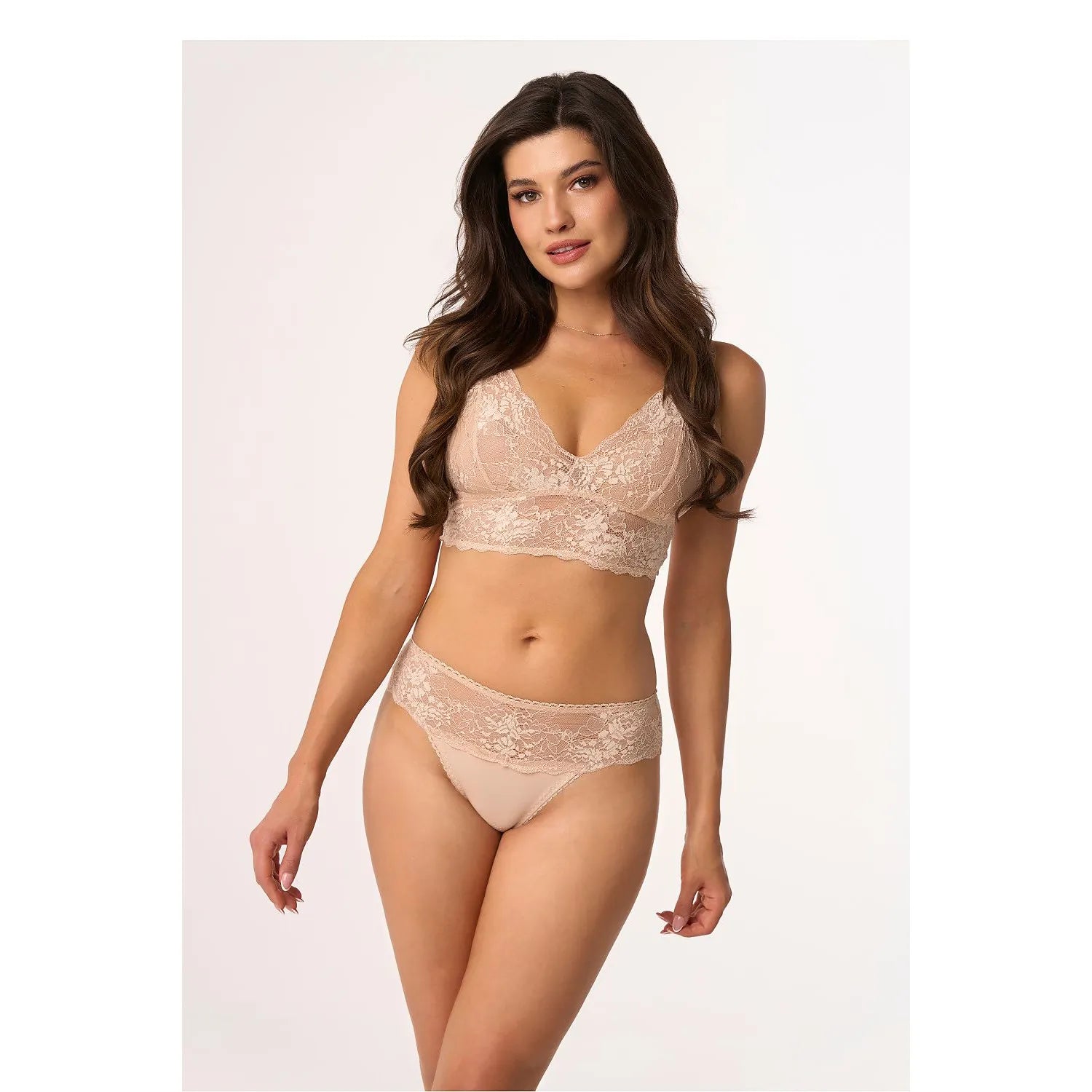 Ensemble de lingerie élégant dentelle florale sans armature femmes soutien-gorge culotte bikini nude confort sexy cadeau intime