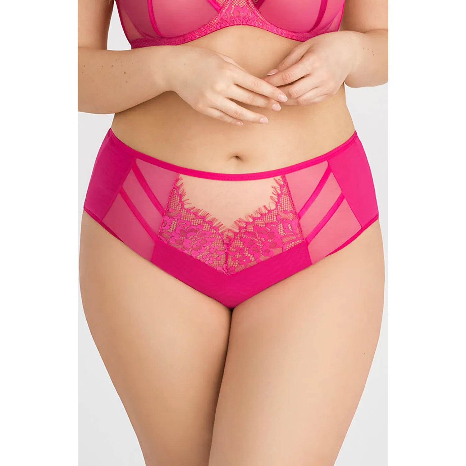 Culotte élégante Gorsenia taille haute dentelle tulle microfibre douce sexy lingerie féminine inclusif confort