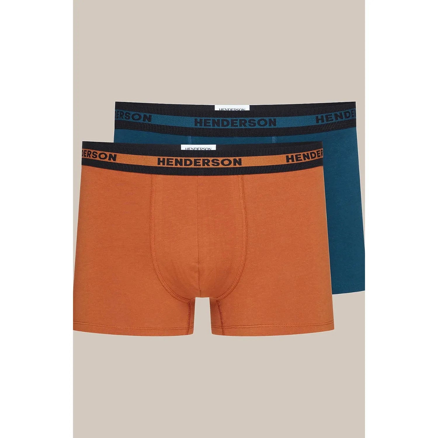 Boxers hommes confort Henderson 199565 coton élasthanne taillehanche ceinture élastique support renforcé design épuré style sexyewear
