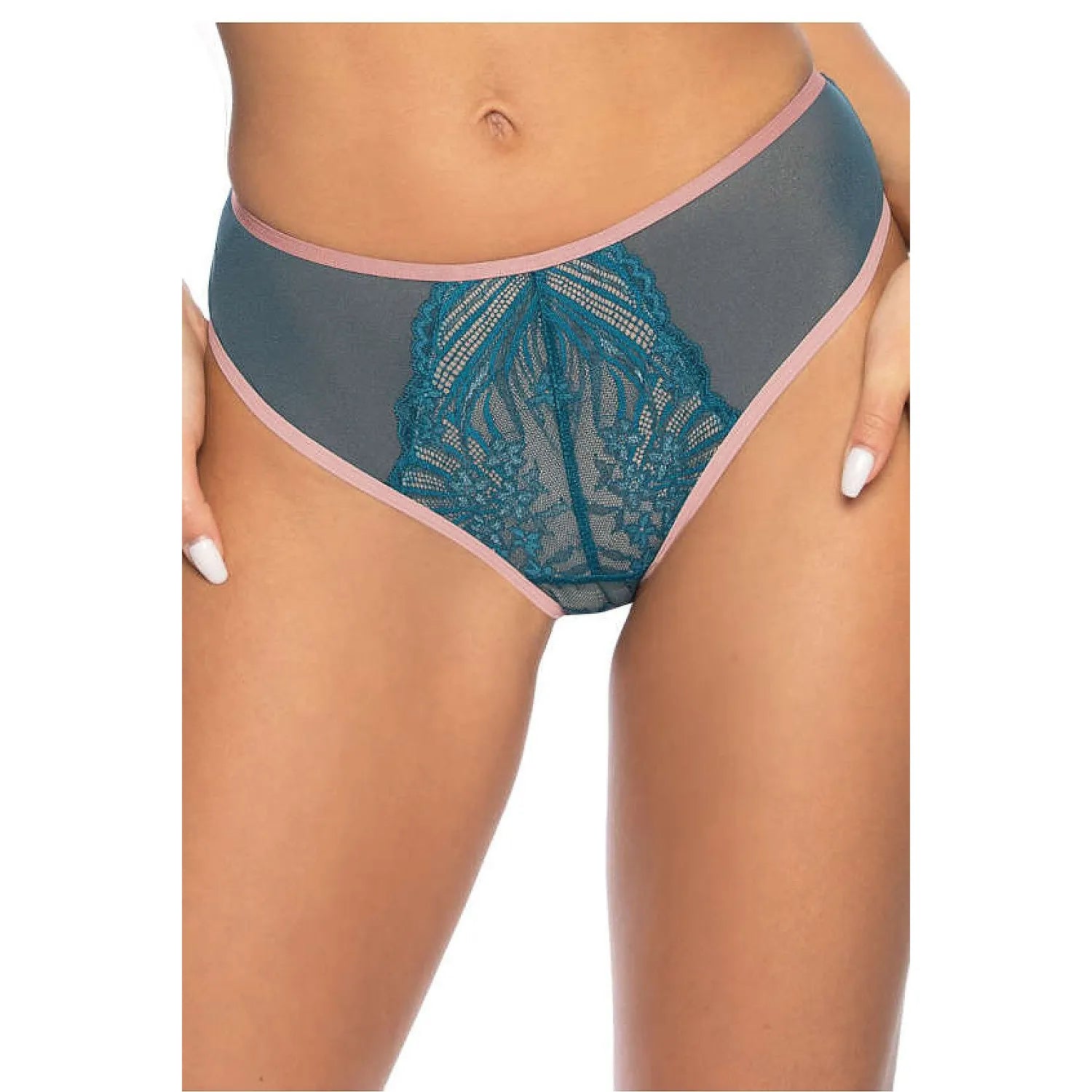 Culotte Sybilla dentelle turquoise model 204021 Mat taille 36-48 lingerie féminine élégante sexy intime bien-être