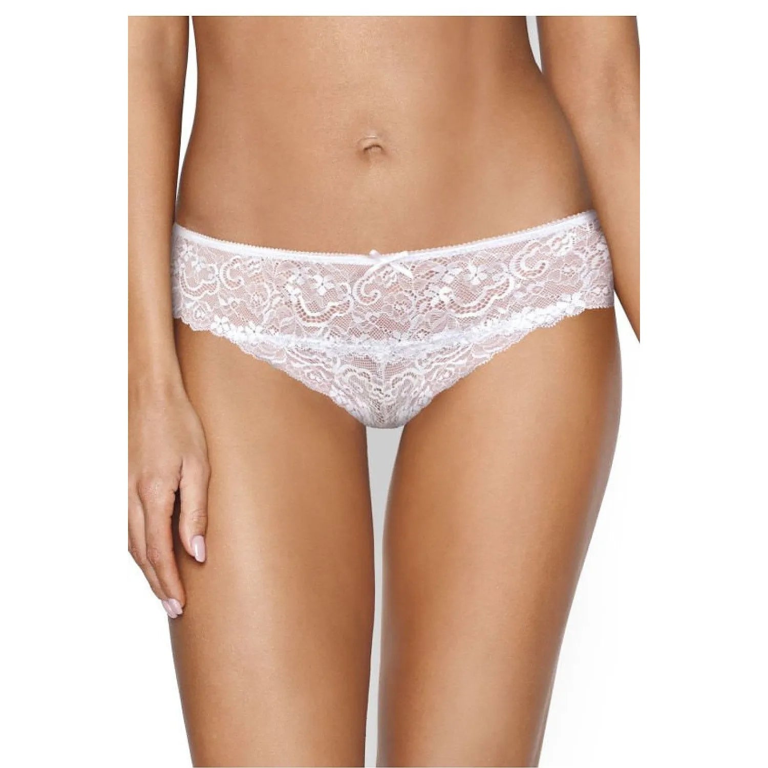Culotte en dentelle blanche transparente model 204036 Mat Joyce séduisante lingerie féminine taille basse élasthanne polyamide