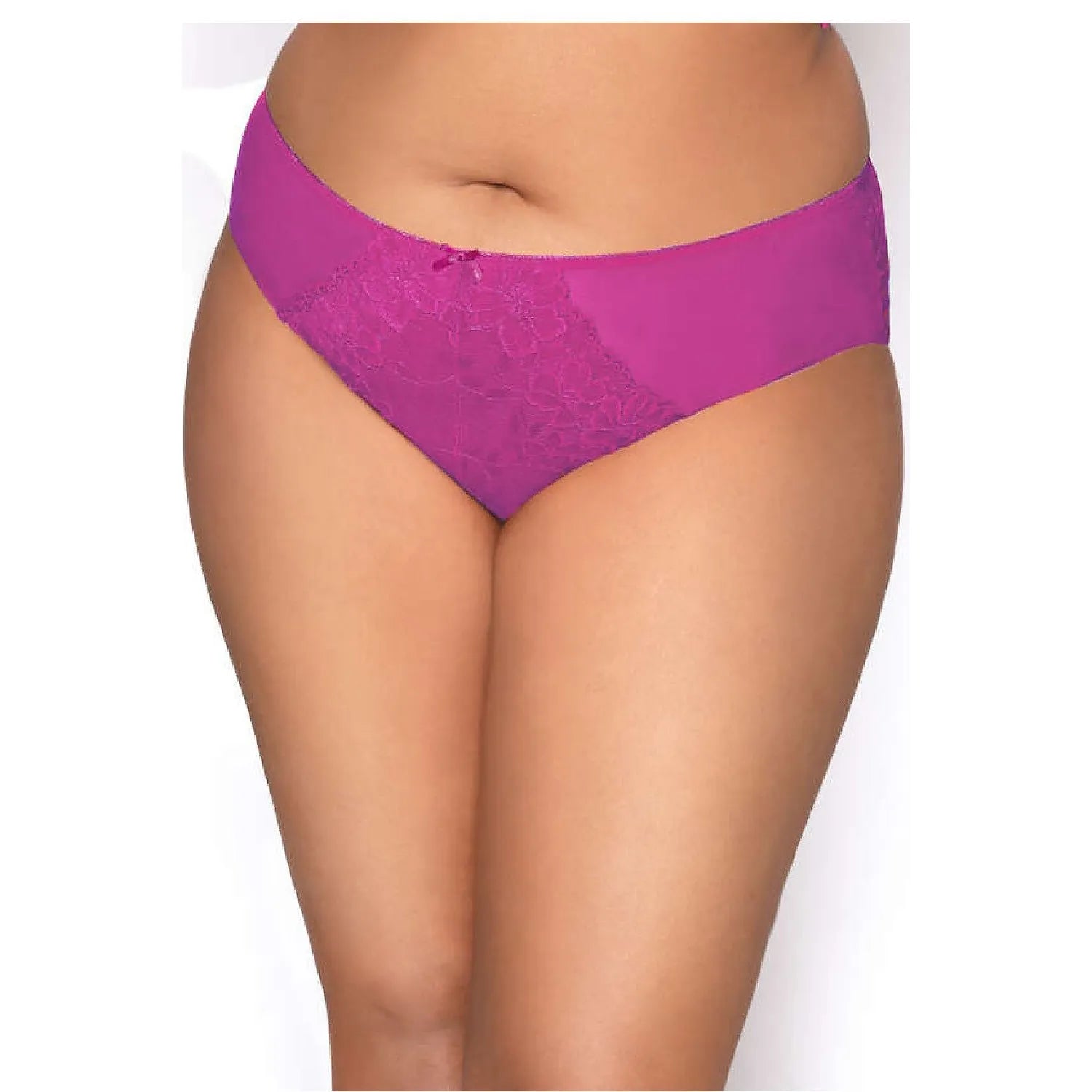 Culottes sexy femme taille H dentelle magenta microfibre élastique coupe classique waistband noeud romantique lingerie sexy