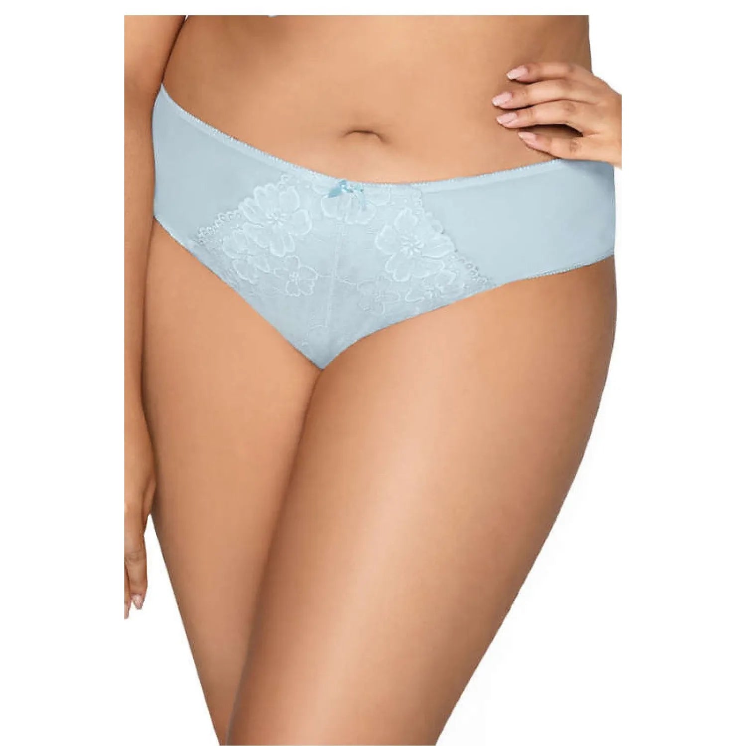 Culottes sexy en dentelle bleu clair, confortable, design floral, taille élastique, lingerie féminine, mode intime, qualité premium, idée cadeau