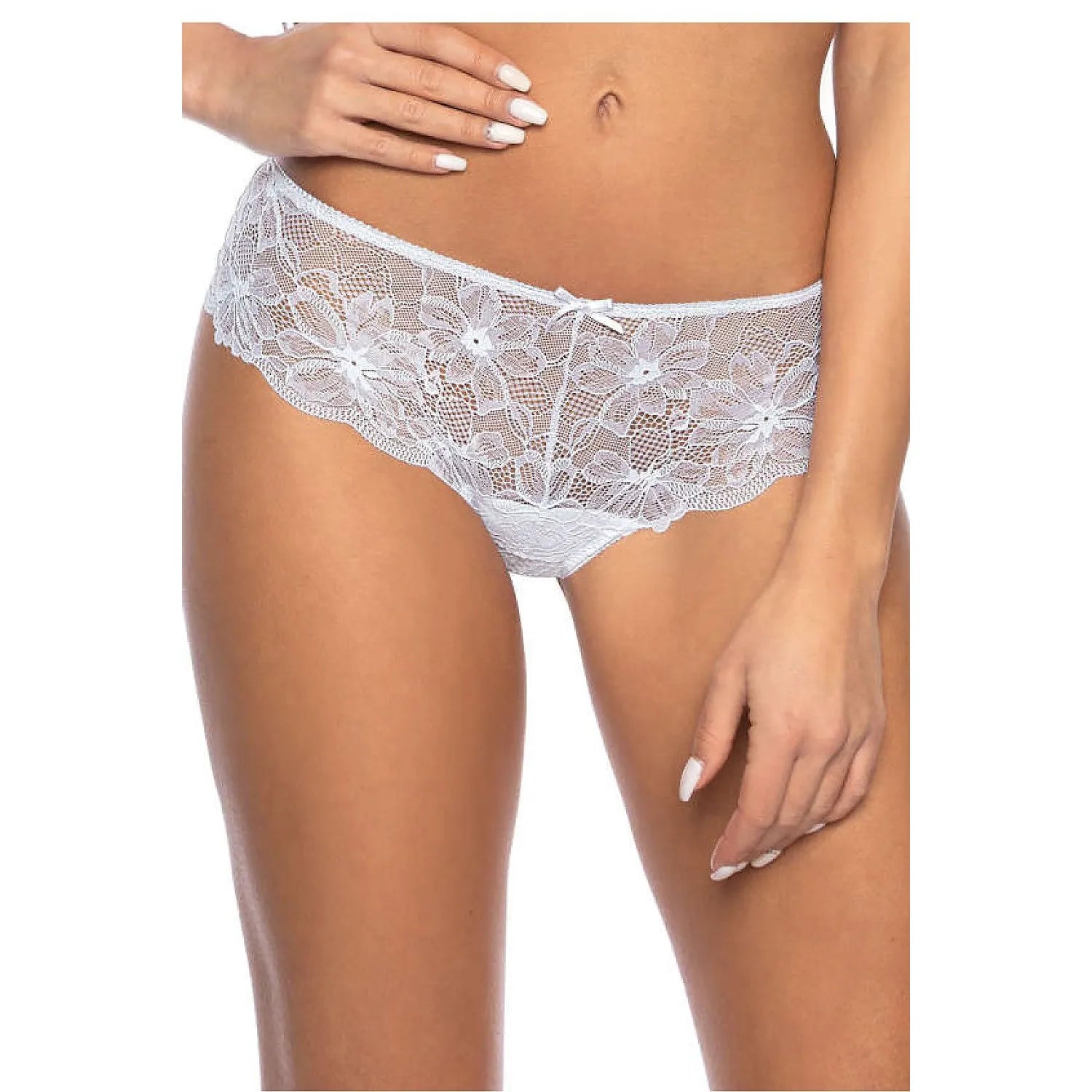 Culotte en dentelle transparente séduisante dentelle blanche motifs floraux confortables taille basse coton gousset femmes lingerie sexy intime