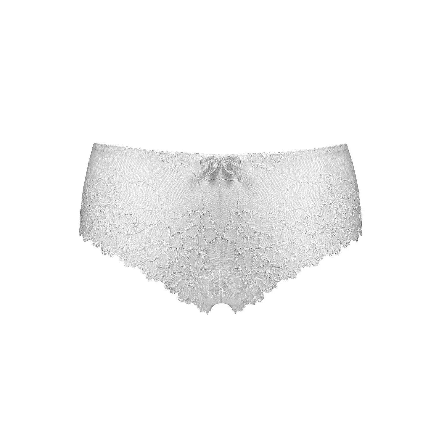 Culotte en dentelle blanche élégante pour intimité féminine, lingerie fine sexy, dentelle florale, confort max, taille 36-44, cadeau intime