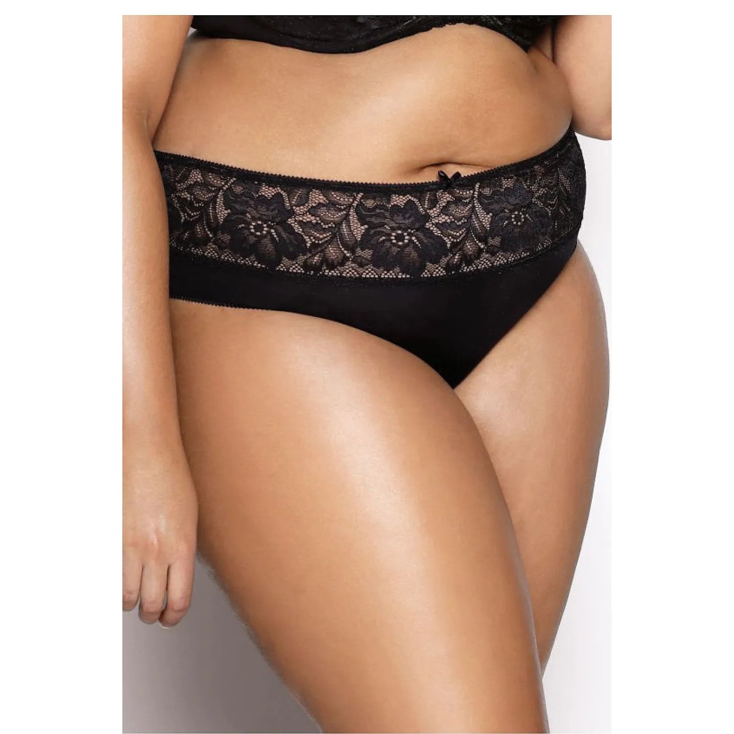 culotte dentelle noire sexy confortable grande taille formes généreuses extensible douceur gousset coton ourlet ruban floral élégant raffiné discret