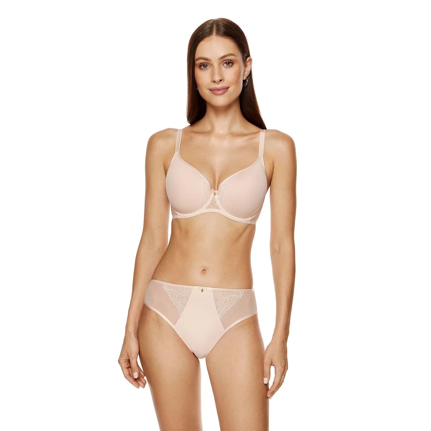 Ensemble de lingerie féminine sexy rembourré en dentelle tissu doux soutien-gorge balconnet culotte bikini taille moyenne