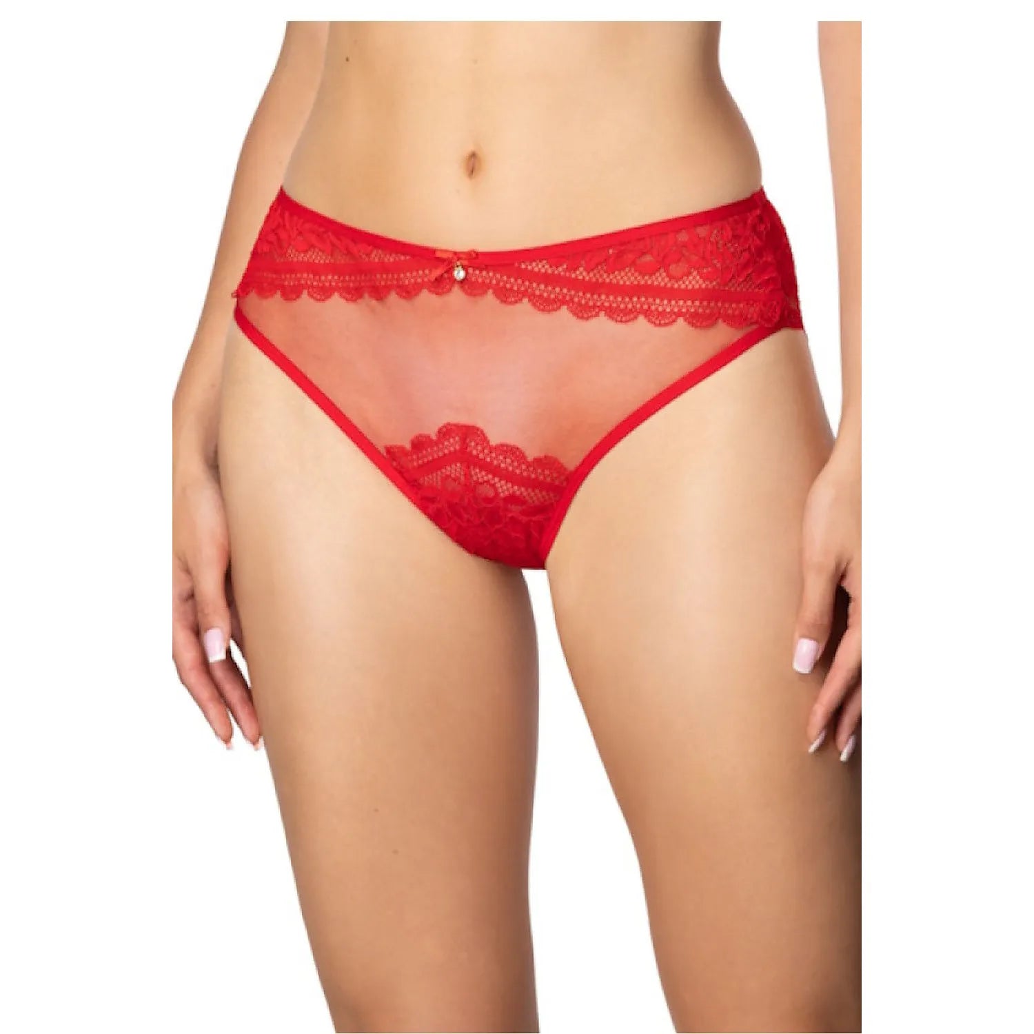 culotte dentelle rouge floral élégante sexy féminine résille transparente confortable ajustée discrète bijou doré romantique sophistiquée quotidienne