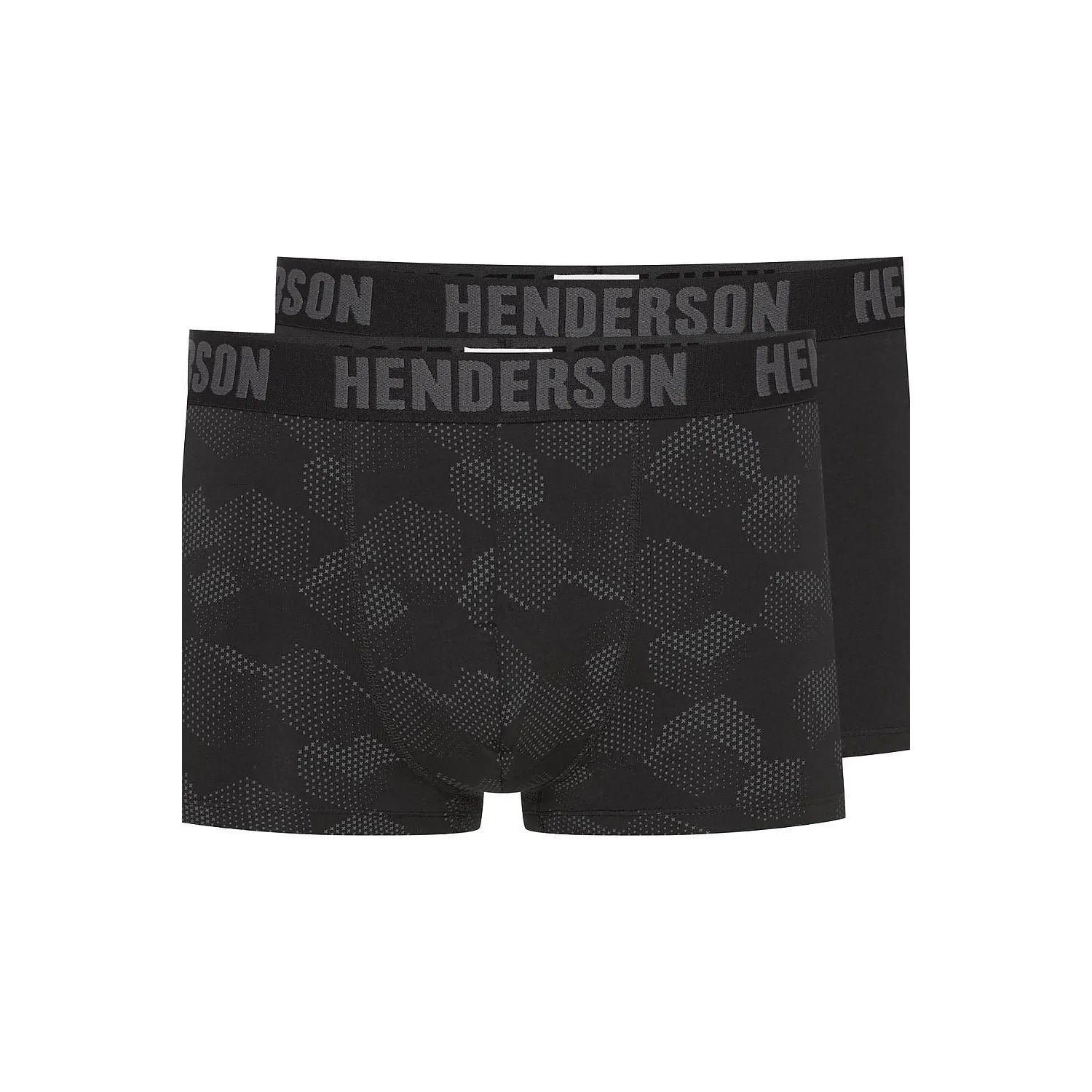 Boxers noirs Henderson 208615 pour hommes, motif uni et tendance, ceinture large, confort et respirabilité.
