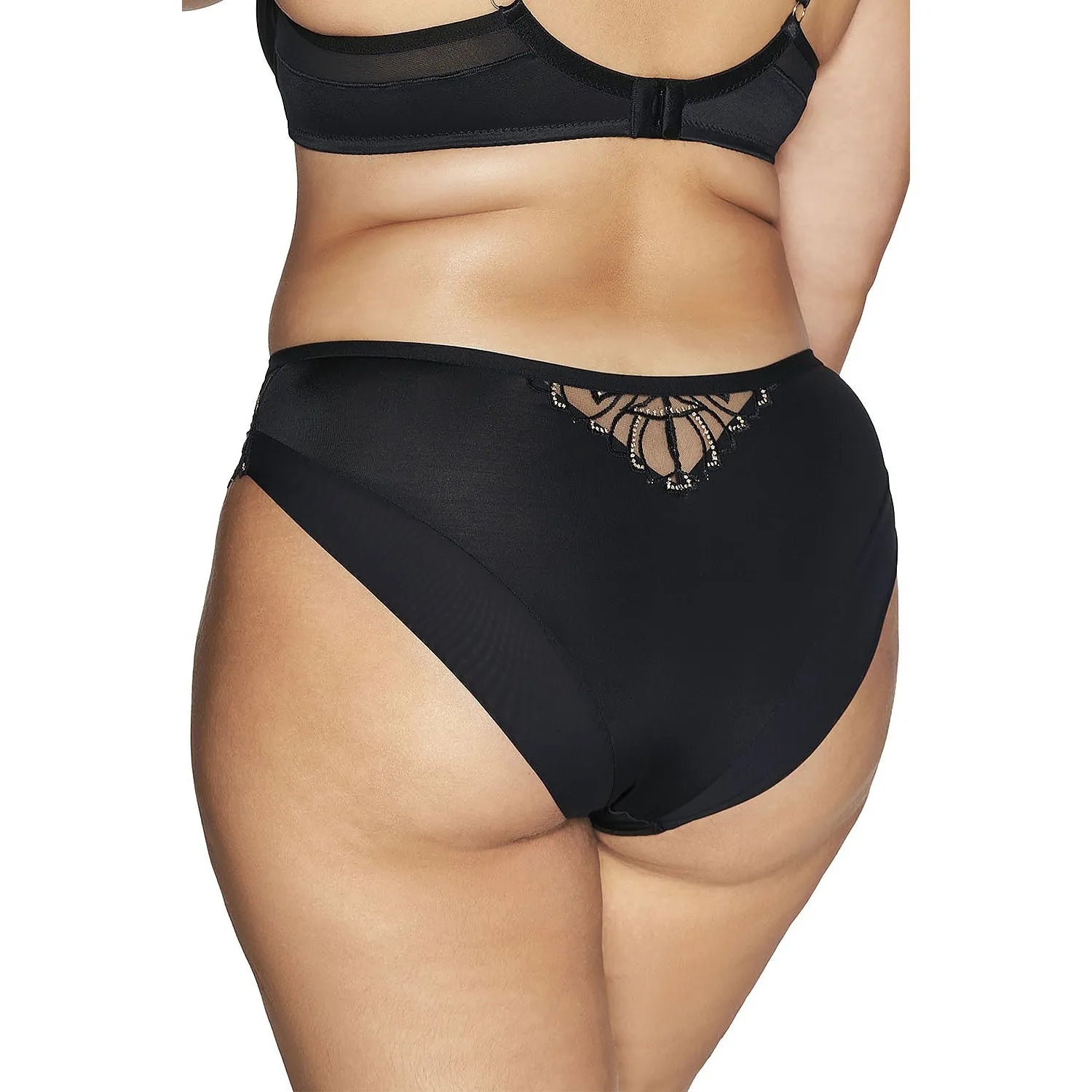 Culotte noire Ava 211937 en dentelle florale, microfibre douce, design classique, élégance et confort pour femmes.