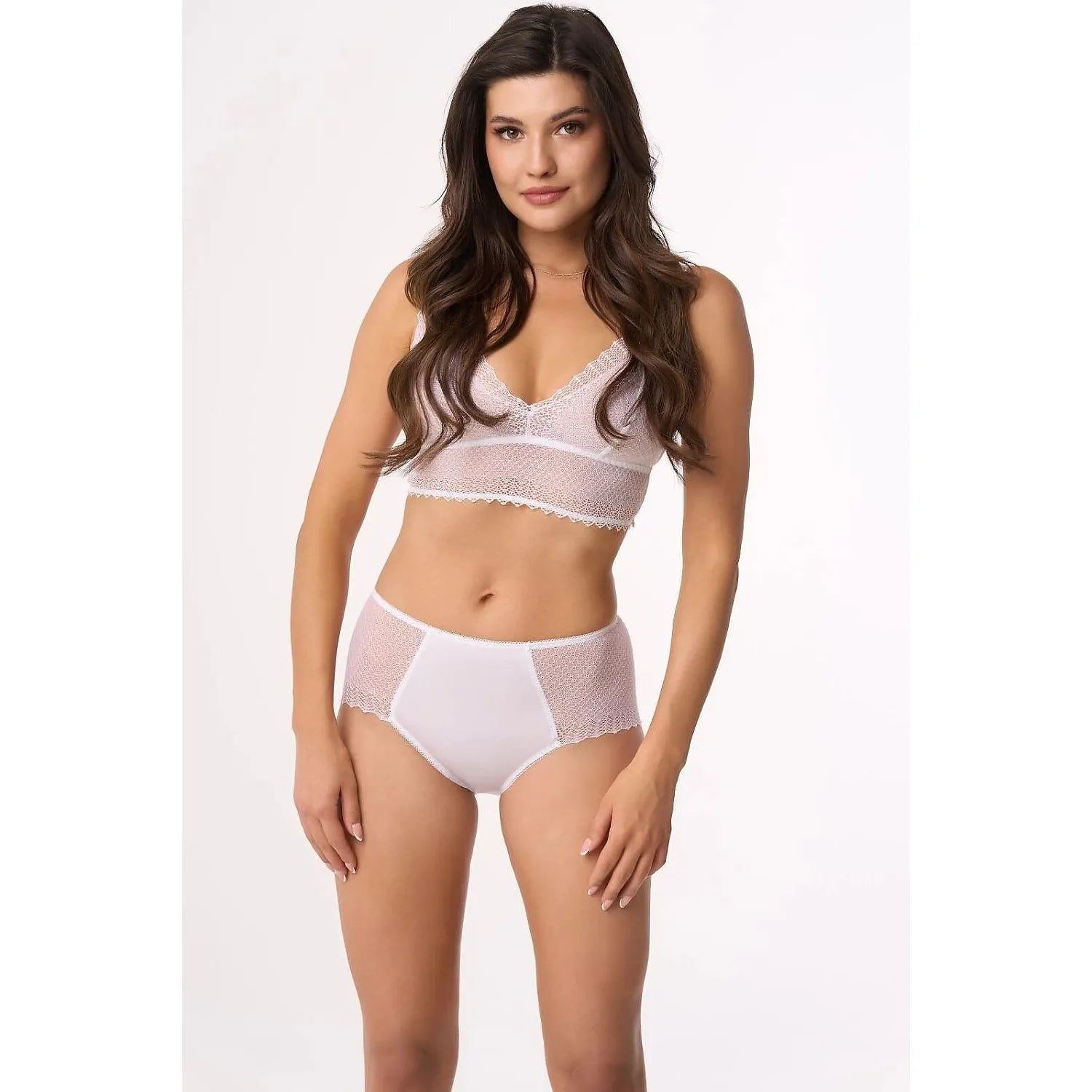 Culottes érotiques Babell modèle 213319 taille haute dentelle dos transparent coton élasthanne lingerie féminine sexy
