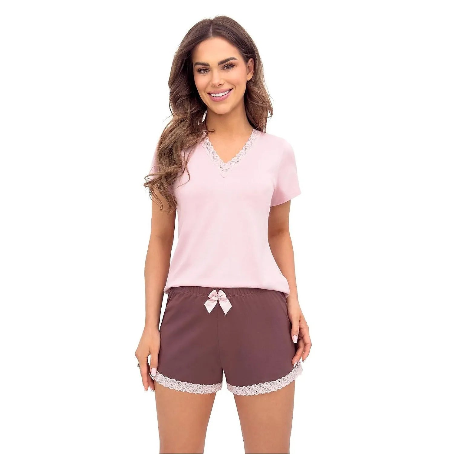 Ensemble Pyjama Femme Dentelle Confort Élégance Design Raffiné Taille Adjustée Matériaux Doux Viscose Elasthanne