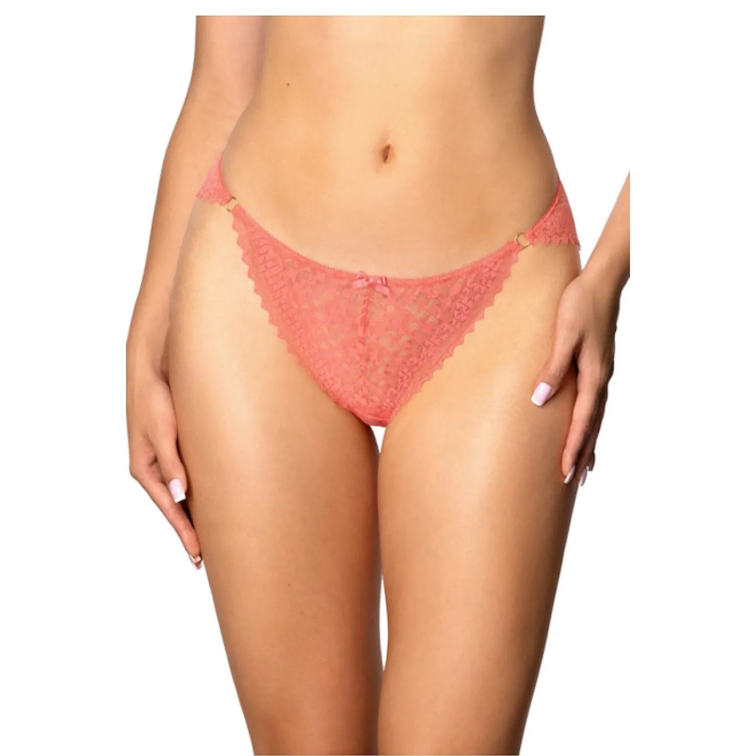 Culotte string dentelle corail Gravity F-4050/5 ajustement parfait confort respirant lingerie élégante sensuelle femmes sexy discrétion intime