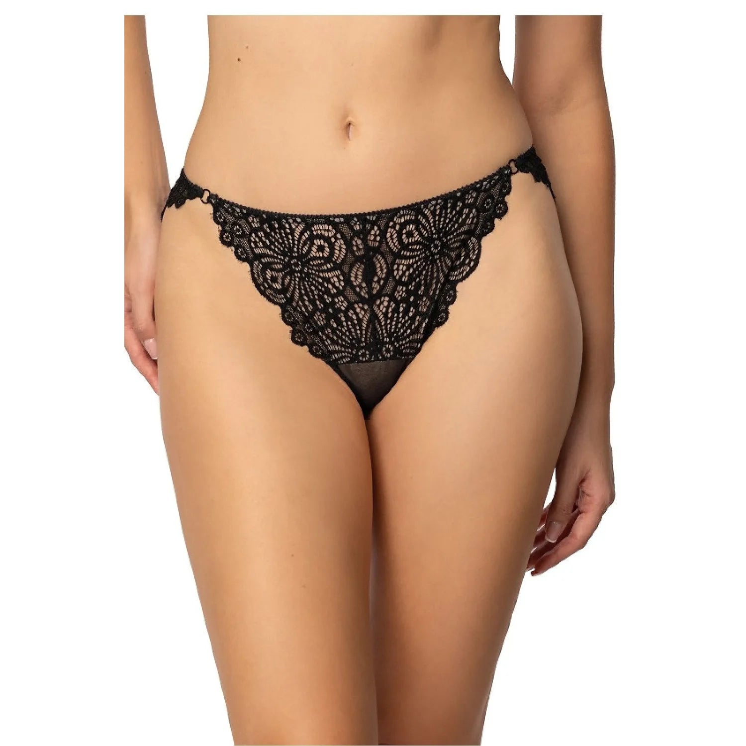 Culottes brésiliennes dentelle motifs floraux noir élégance confort lingerie sexy Coupe échancrée Taille basse
