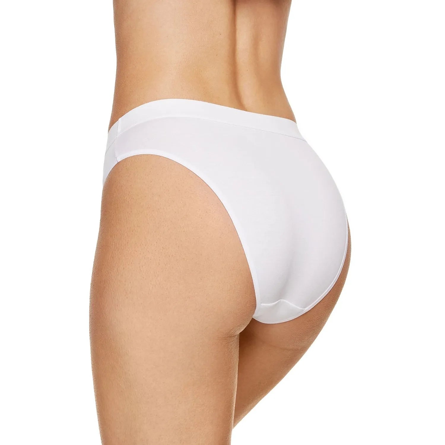 Culotte blanche en coton biologique Gorteks 219492, coupe basse échancrée, bande élastique, confort quotidien.