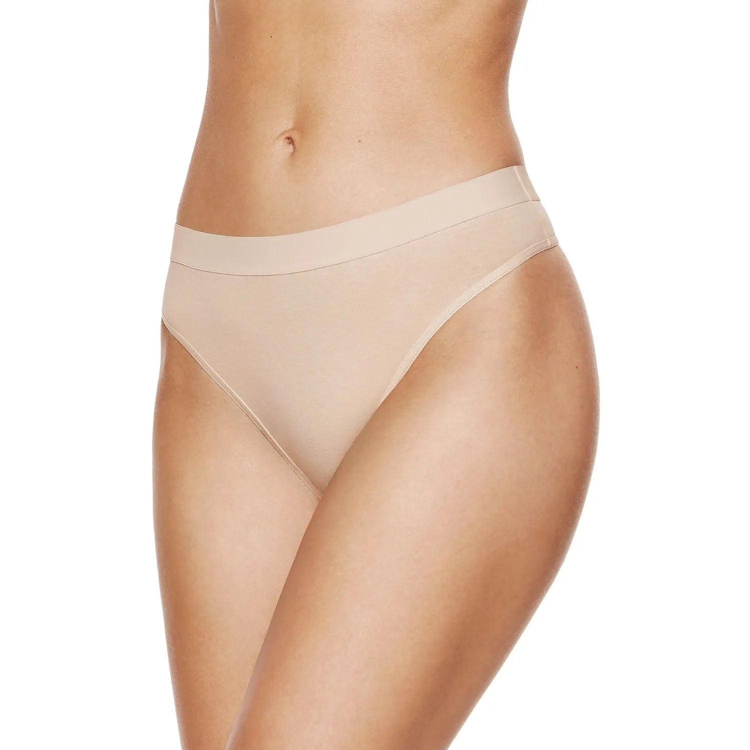 Culottes taille basse beige en coton, design épuré, confort optimal, lingerie basique femme, fabriqué en Pologne.